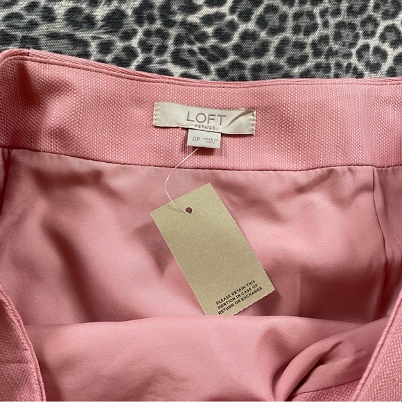 LOFT Pink White Embroidered Floral Pencil Skirt Sz 0P NWT - Picture 5 of 7